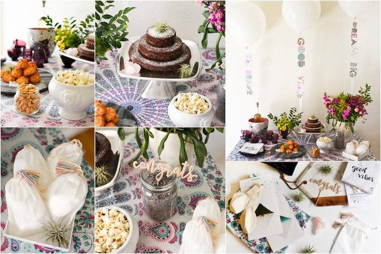 dekoracje stołu pomysły baby shower sprzyja ciasto jeść