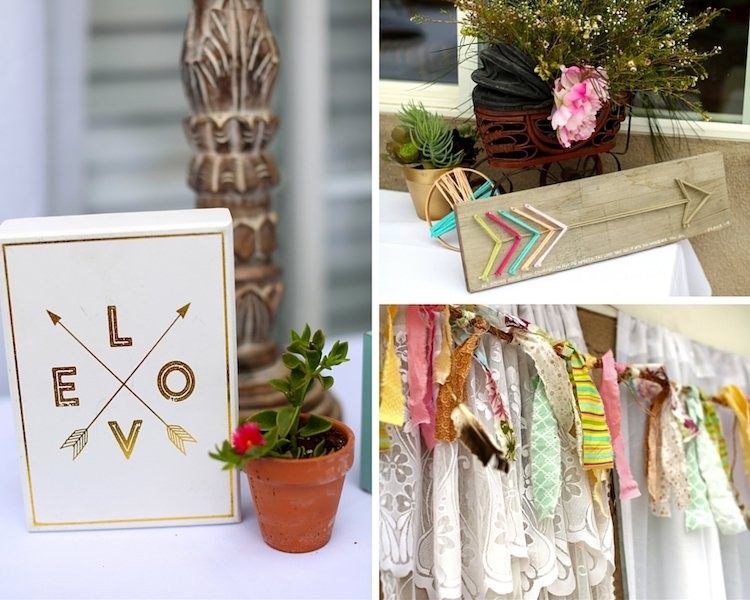 Pomysły na dekoracje baby shower w stylu boho kolorowe dekoracje