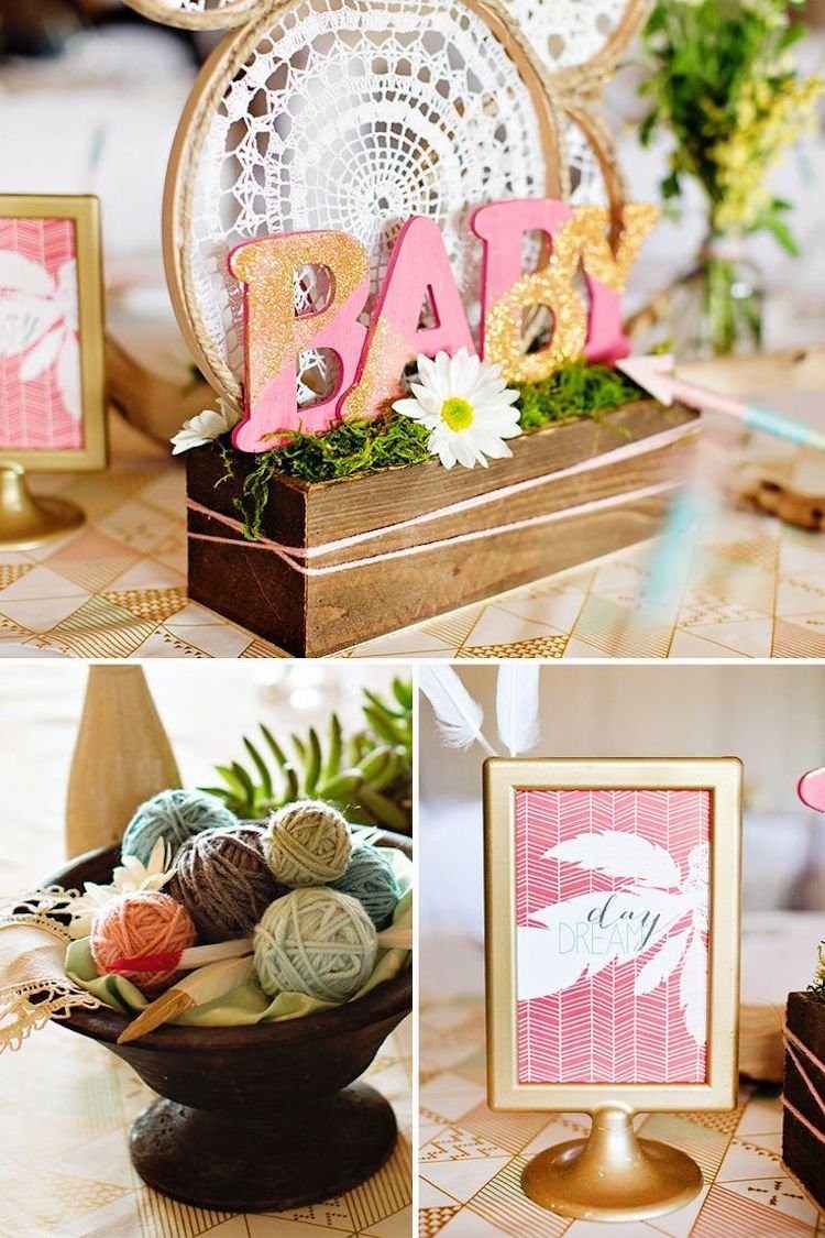 Pomysły deco baby shower party dekoracja w stylu bohemy