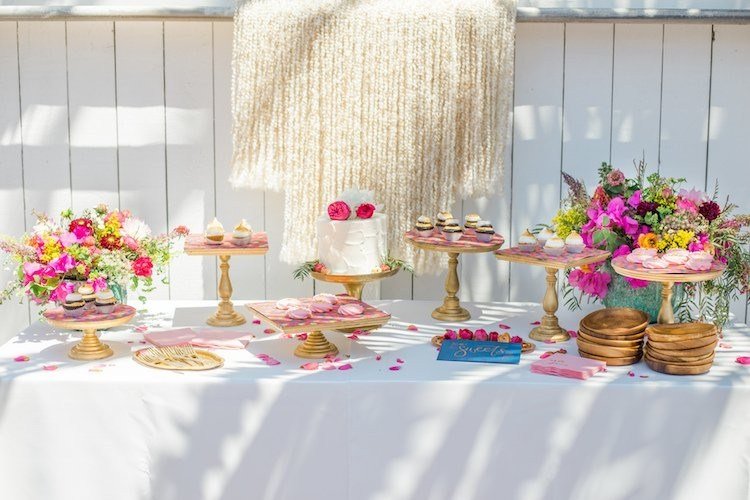 słodkie pomysły boho baby shower deser stół ciasto słodycze