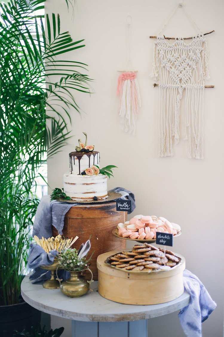 Baby shower świętuj w stylu boho dekoracja ścienna z cukierkami na stół!