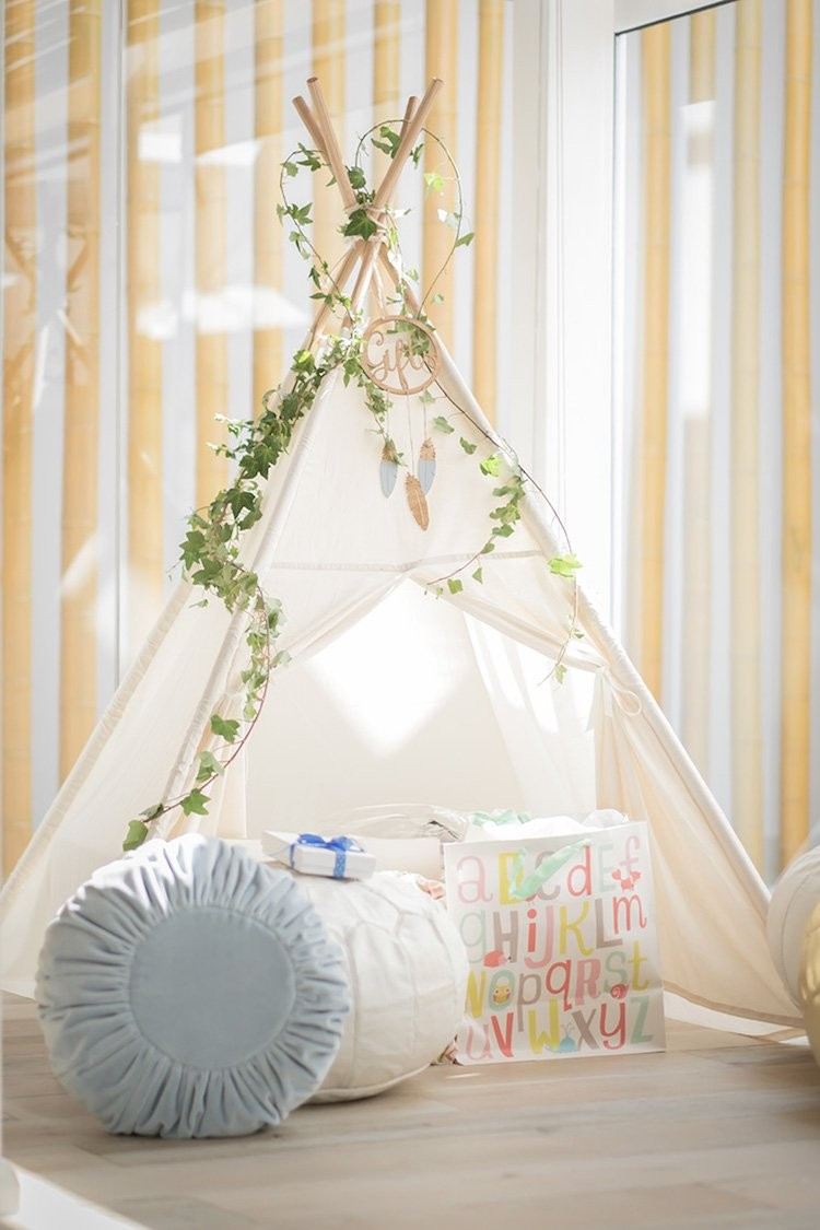 Namiot tipi prezent na baby shower do pokoju dziecięcego