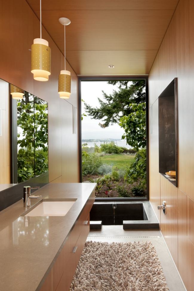 Blat łazienkowy ceramiczny dywan z hydromasażem wisiorek światła-powłoki Design-Architekci-Seattle