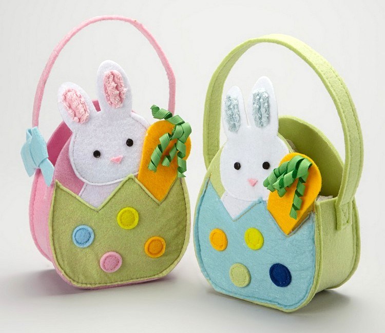 Pomysły na rękodzieło na wielkanocny filcowy koszyk wielkanocny-boy-girl-deco