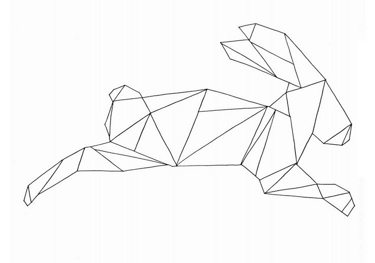 szablony rękodzieła wielkanoc motyw geometryczny królik wydruk