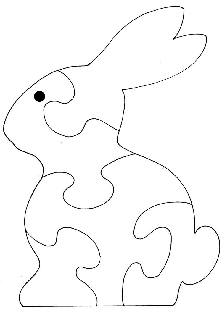 Wielkanocne szablony rękodzieła do wydrukowania puzzle z zajączkiem wielkanocnym