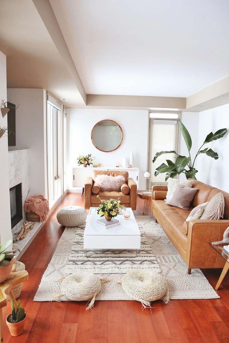 jakie rośliny do salonu meble vintage w stylu boho