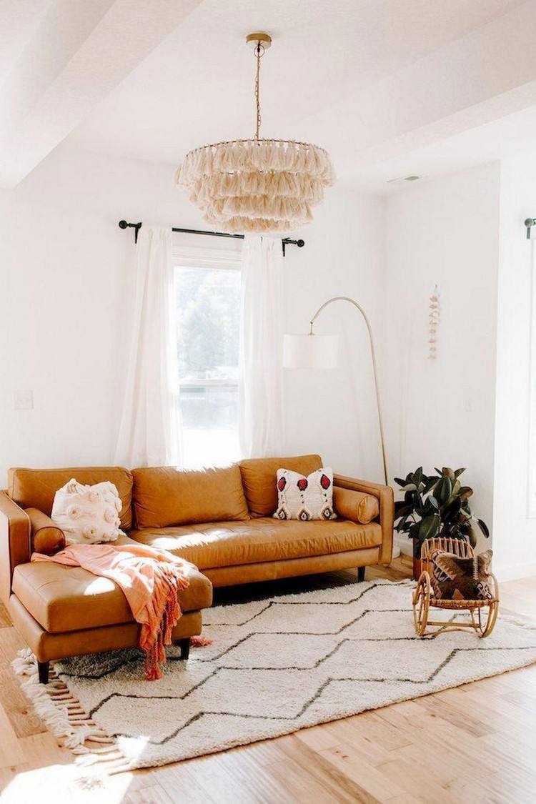 Zabytkowe meble skórzana sofa Marokański dom w stylu boho salon