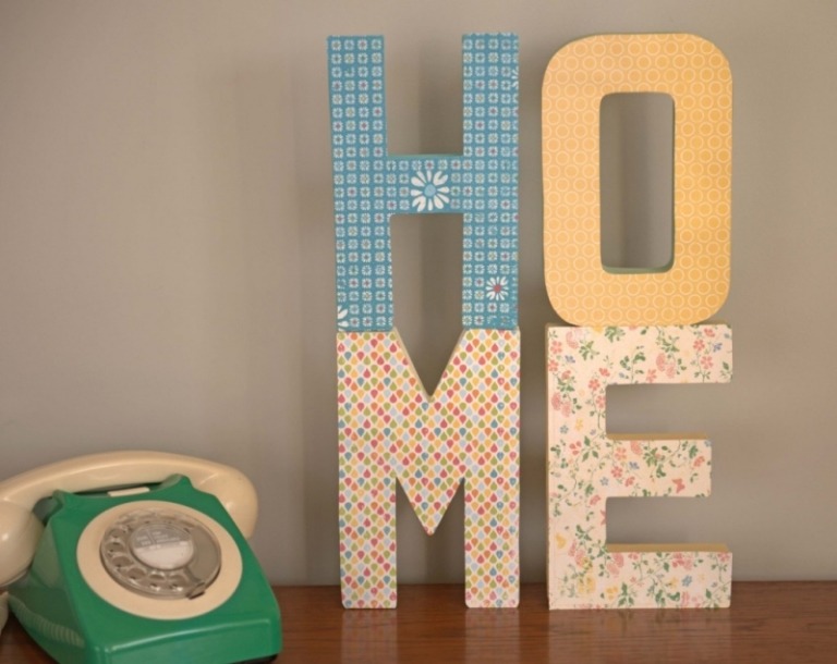 Pomysły na dekoracje zrób to sam litery do dekoracji ścian decoupage