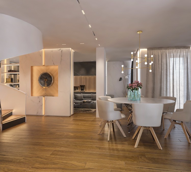salon-jadalnia-stolik-szczebel-biały