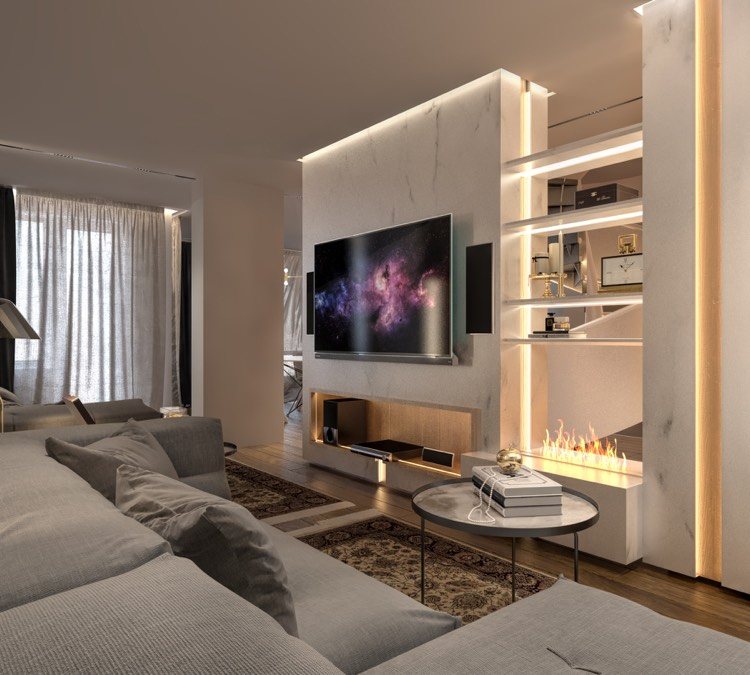 salon-meblościanka-marmur-otwarty-kominek
