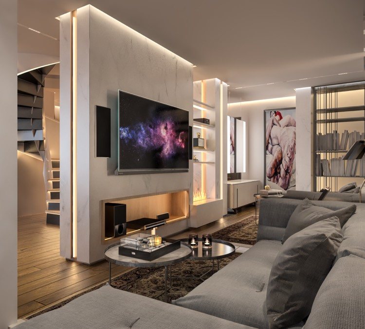 salon-oświetlenie-led-listwy-szara-narożna-sofa