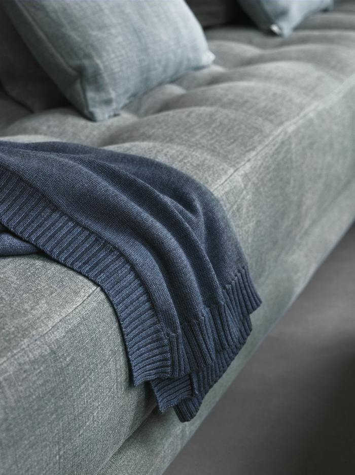 Designerskie meble Flou wykonane z wysokiej jakości tkaniny szara sofa flou luksusowe poduszki włoski design