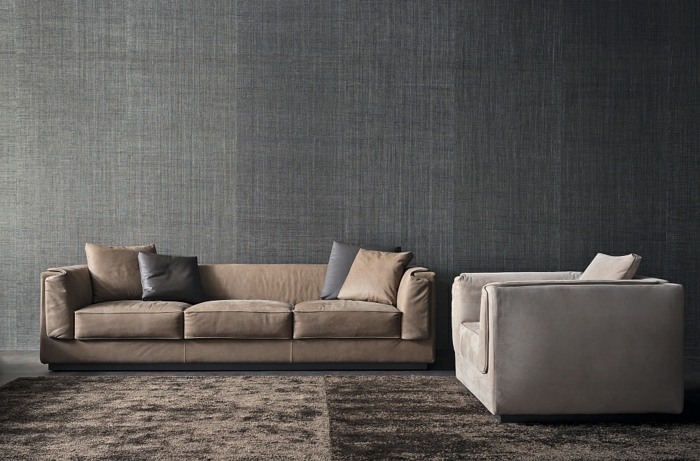 Designerskie meble Flou do salonu Kolekcja Gentleman flou sofa fotel włoski poduszki