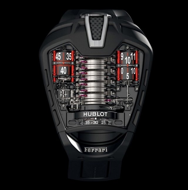 zegarek na rękę MP 05 LaFerrari-by Hublot-z mechanizmem tourbillon luksusowy zegarek na rękę MP 05 LaFerrari-von Hublot z mechanizmem tourbillonu