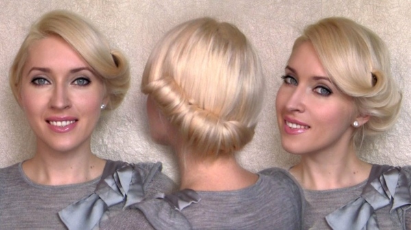 elegancka blond fryzura bob z przodu Bob blond włosy wygładzające fryzurę z przodu