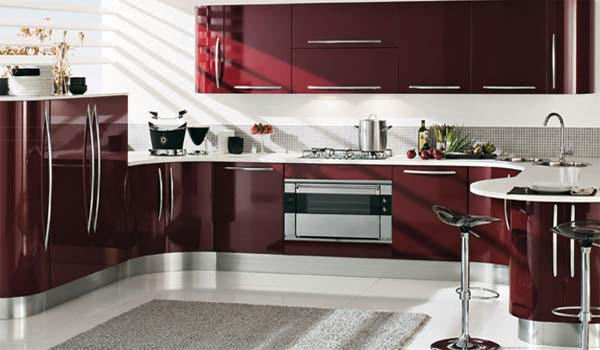 nowoczesny design kuchni - wersja czerwona