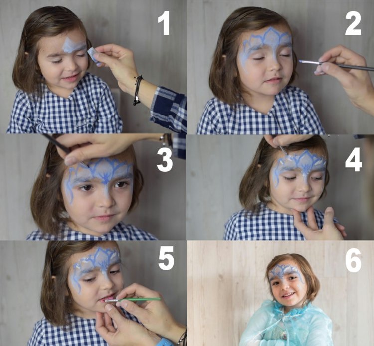 instrukcje elsa make-up malowanie twarzy dziecka