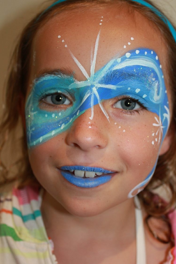 elsa face make-up niebieskie niuanse