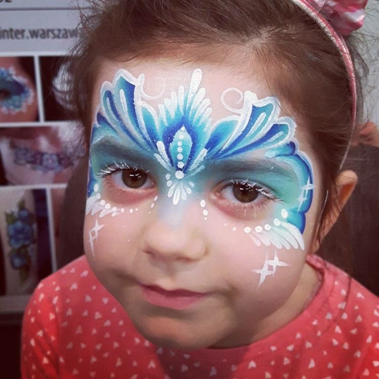 mrożona elsa farba do twarzy dla dzieci rzęsy biała
