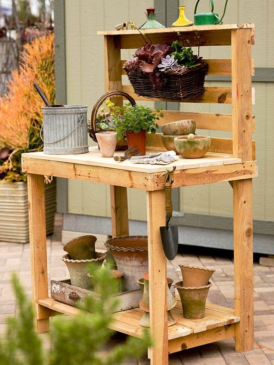 Półka paleta meble-buduj ogród z drewna Meble na półki z paletą - budowanie pomysłów na ogród z drewna