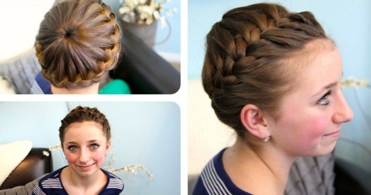 plecione fryzury z kokem eleganckie fryzury updo kobiety