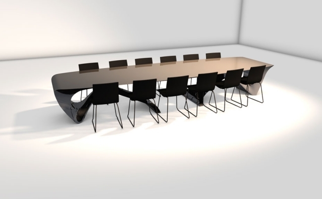 stół konferencyjny fale nowoczesny design mebli autorstwa daan mulder