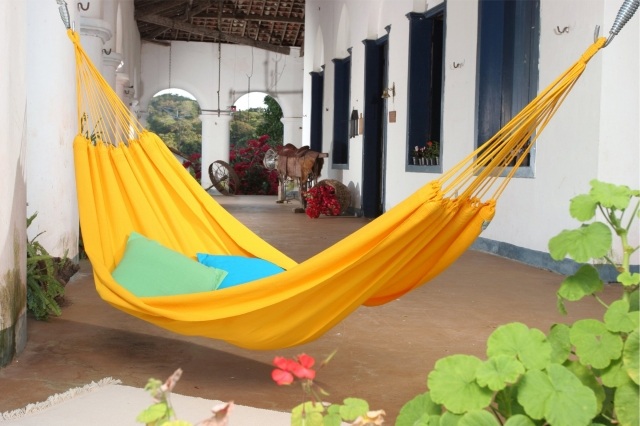 Hammock Designs domowy dziedziniec na dziedzińcu oddaj się spokoju? dom struktura mieszkalna dziedziniec miejsce odpoczynek rozkoszuj się żółtą tkaniną