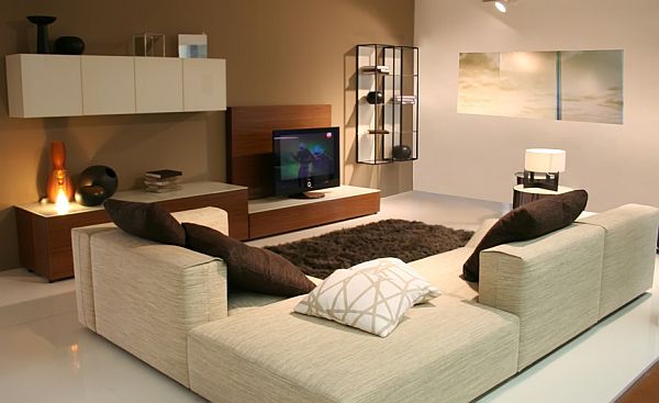 Sofa narożna meble tapicerowane meblościanka drewno deco kominek