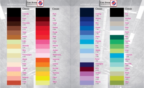 Soluzioni cromatiche per soffitti tesi in film in PVC