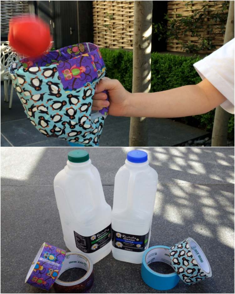 Plastikowa butelka na piłkę z uchwytem diy taśma washi dla dzieci gry na świeżym powietrzu