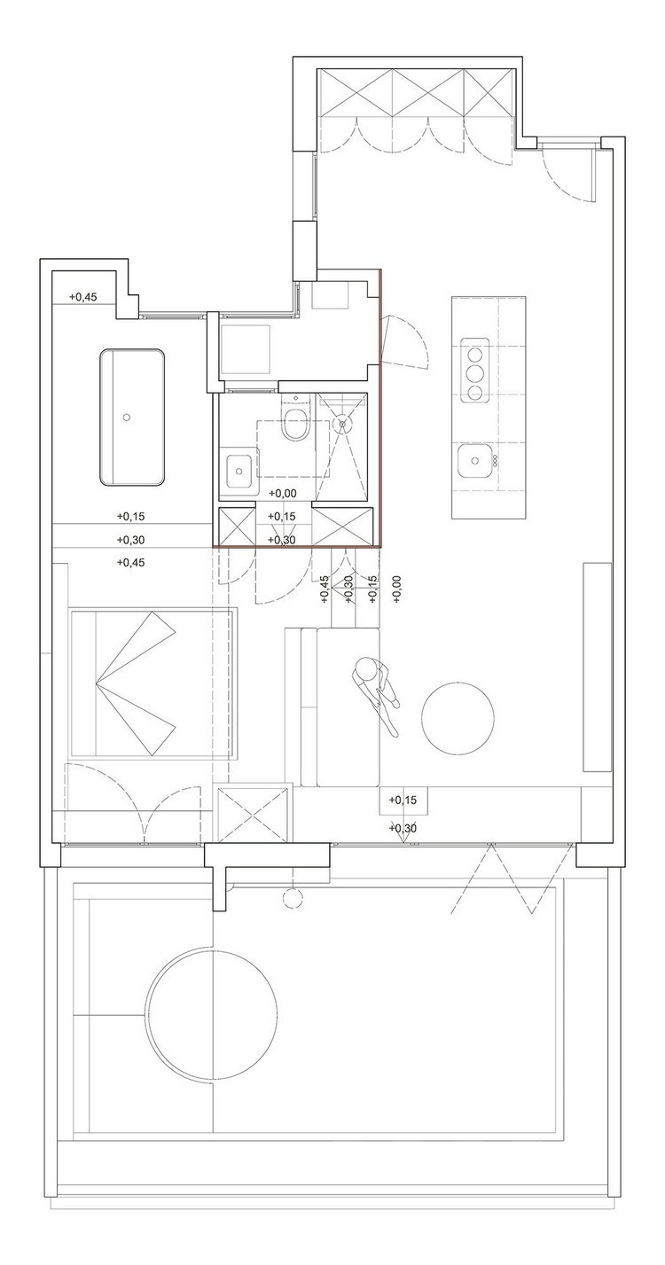 Rzut mikroapartamentu Apartament Marina w Barcelonie