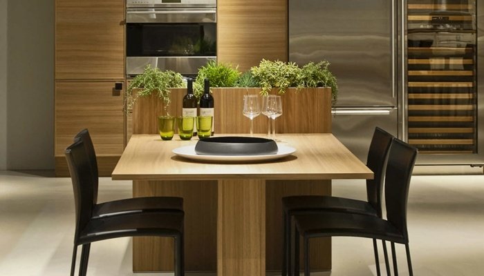 Trendy-design-kuchnia-jadalnia-mini-ogród-zintegrowane-drewniane meble