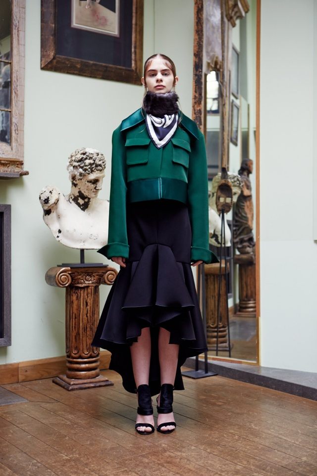 Designerska spódnica, krótka z przodu, długa z tyłu marki Ellery ellery-jesień-zima-2014-2015-spódnica-przód-krótki-tył-długi