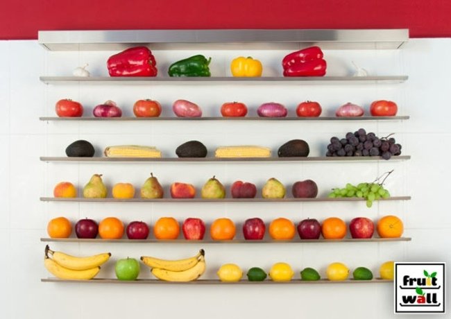 Owoce owoce układają świeże produkty Zorganizuj miejsce do przechowywania świeżych produktów w kuchni