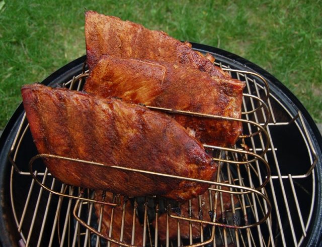 Ruszt na żeberka akcesoria ogrodowe grillowanie grill ze stali nierdzewnej