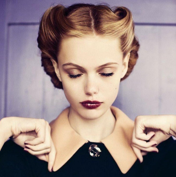 Rockabilly fryzura elegancka kobieca retro