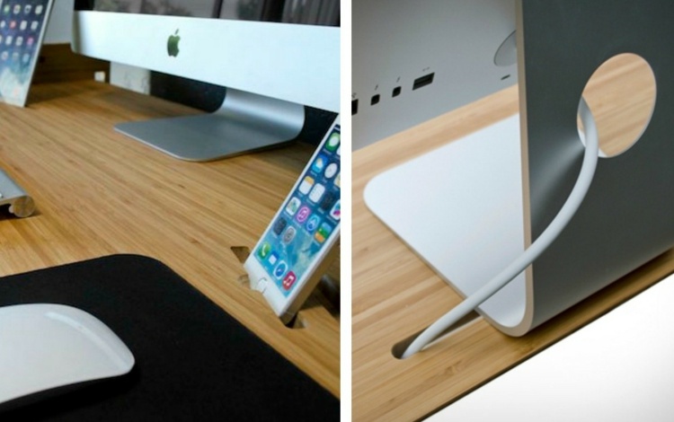 Biurko biurko idea monitor kabel podkładka pod mysz dokująca iphone