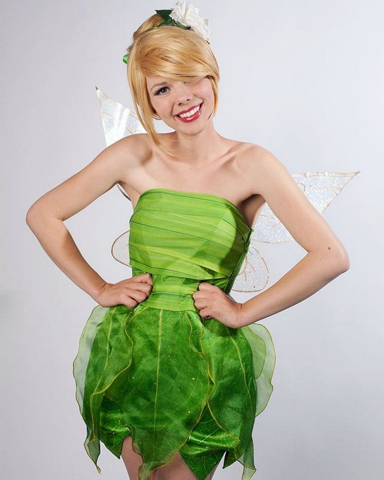 Tinkerbell Costume Dress-hair-wig-wings