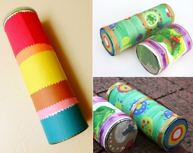 DIY deszczownica z kartonowym pudełkiem i kolorowym papierem