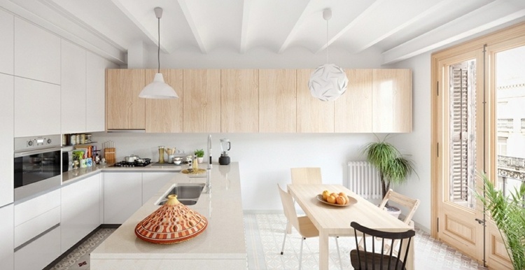 Projekt kuchni z przyjazną atmosferą design-apartament-kuchnie-design-idea-jasne-drewno-jadalnia-stół jadalny