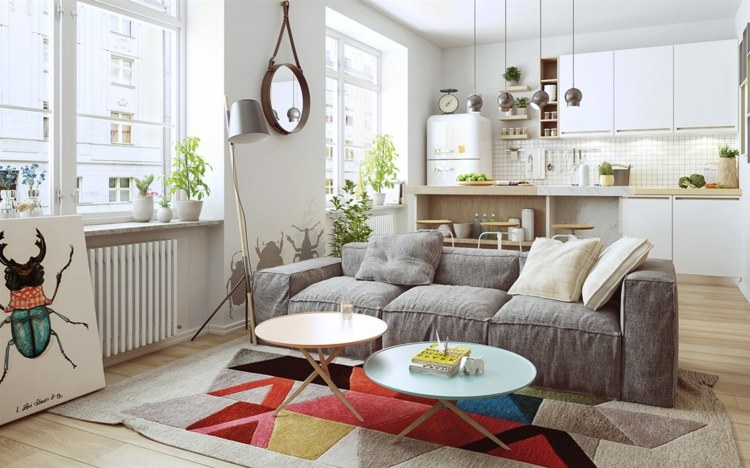 Używaj jasnych kolorów w domu design-apartament-minimalistyczny-kuchnia-biały-skandynawski-akcenty-okrągły-stolik
