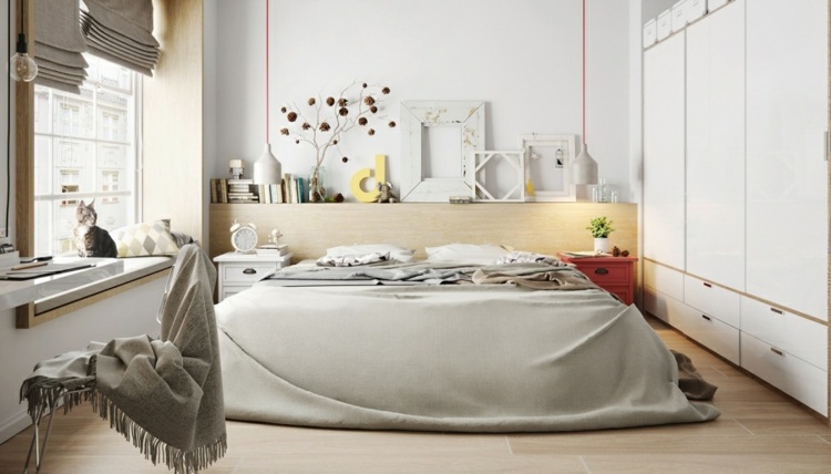 Zaprojektuj mieszkanie - pomysł na sypialnię w jasnych kolorach design-apartament-dekoracja-pomysł-ramka-obraz-skandynawska-sypialnia