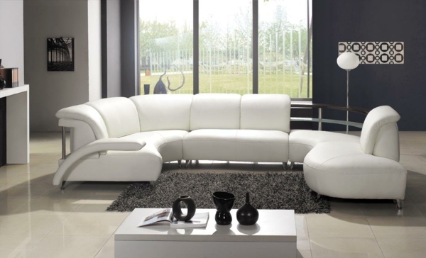 duża biała sofa narożna meble do salonu